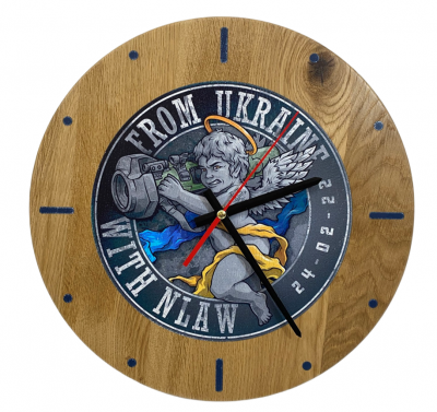 Настінний годинник Starwood "From Ukraine with NLAW" дуб 34 см (SW2805) фото