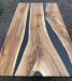 Dining table "Familiar2" made of natural walnut wood with epoxy resin
