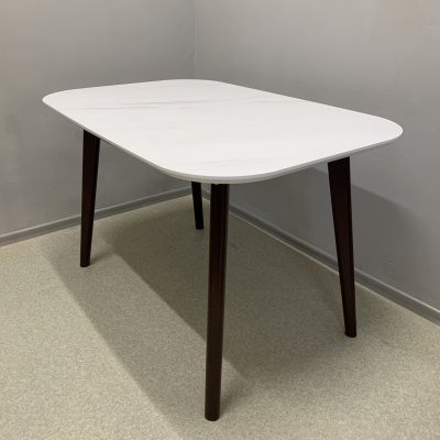 Обідній розкладний стіл з HPL (мармур Леванто білий) фото
