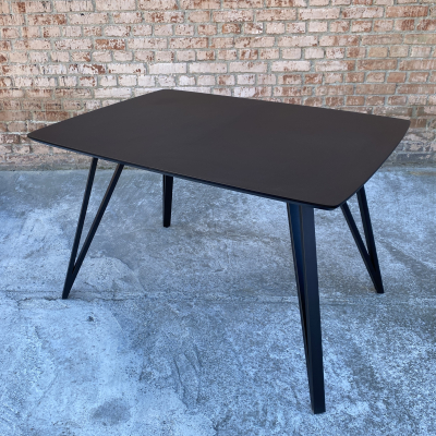 Прямокутний розкладний чорний стіл з HPL фото