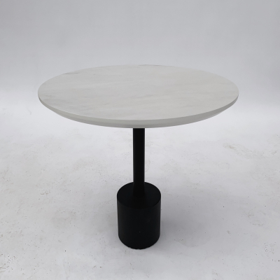 Журнальний круглий столик (мармур Леванто білий) фото