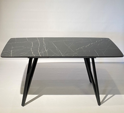 Прямоугольный стол с HPL (черный камень Пьетра Гриджиа) фото