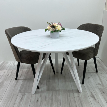 Folding dining table with HPL (Levanto white marble)