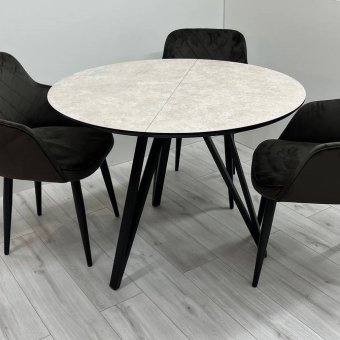 Folding dining table with HPL (Ceramic Tessina cream)
