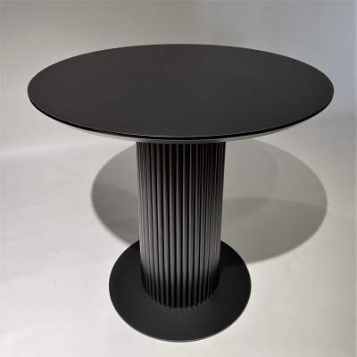 Обеденный круглый стол с HPL (Черный) фото
