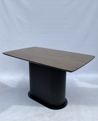 Прямокутний розкладний стіл з HPL (Дуб Давос трюфель) фото