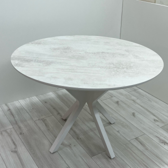 Круглый стол из HPL (Хромикс белый)