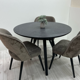 Round table with HPL (Slate Jurassic anthracite)
