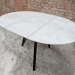 Round folding dining table with HPL (chromic white)