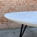 Oval folding table with HPL (White Carrara Marble)