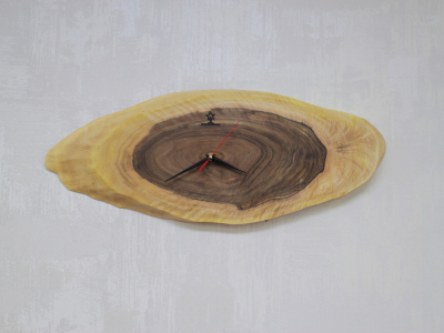 Настінний годинник "Хорс" із натурального дерева Горіх фото