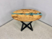"Coffee bean" coffee table made of natural Acacia wood and epoxy resin