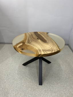 Coffee table "Dillon" made of natural walnut wood and epoxy resin