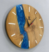 Настінний годинник "Night Havanovac" з натурального дерева Акація та епоксидної смоли