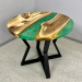 "Emerald" coffee table made of natural walnut wood and epoxy resin