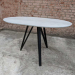 Round folding dining table with HPL (chromic white)