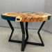 Coffee table "Airis" made of natural maple wood with epoxy resin