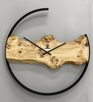  Годинник настінний із натурального дерева Тополя