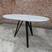 Round folding dining table with HPL (chromic white)