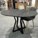 HPL round folding dining table (Pietra Grigia black stone)