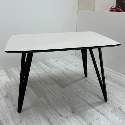 Прямоугольный стол с HPL (Кашемир серый) фото