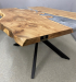 Coffee table "Windrose" made of natural Elm wood and epoxy resin