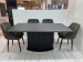 Rectangular table with HPL (Pietra Grigia black stone)