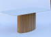 Обідній прямокутний розкладний стіл з HPL Мармур Леванто білий