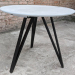 Round folding dining table with HPL (chromic white)