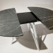 Round folding table with HPL (Pietra Grigia stone black)