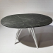Round folding table with HPL (Pietra Grigia stone black)