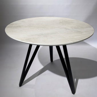 Round folding dining table with HPL (chromic white)