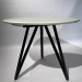 Round folding dining table with HPL (chromic white)