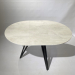 Round folding dining table with HPL (chromic white)