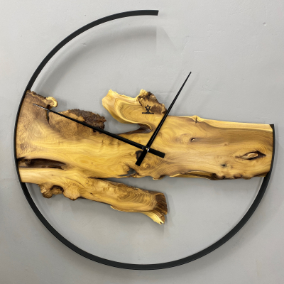 Настінний годинник із натурального дерева Акація фото