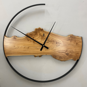 Настенные часы с натурального дерева Вяз