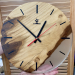Настінний годинник, акація з прозорою епоксидною смолою, Ø34 см