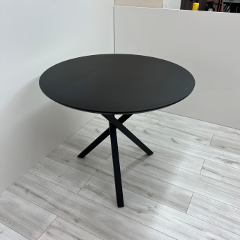 Round black HPL dining table