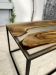 Coffee table "Rise" made of natural wood Walnut with epoxy resin