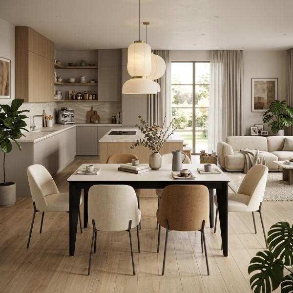 Rectangular folding dining table AFINA made of HPL
