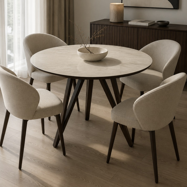  Dining round folding table 900 mm Arrows made of HPL