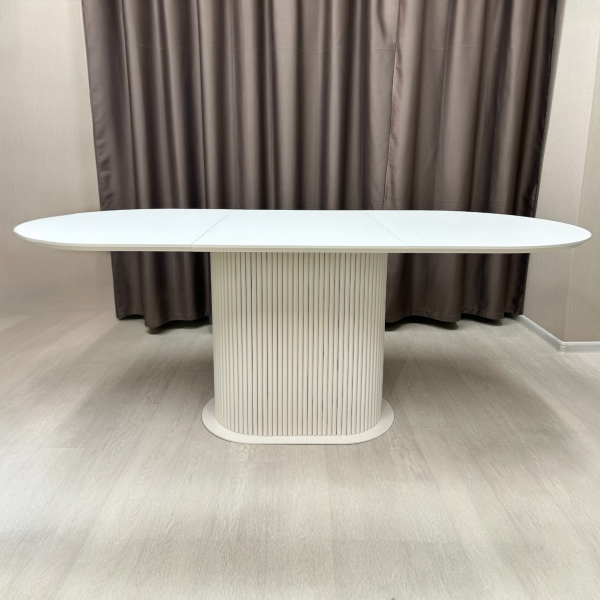 Oval dining folding table B-WOOD made of HPL with minibar