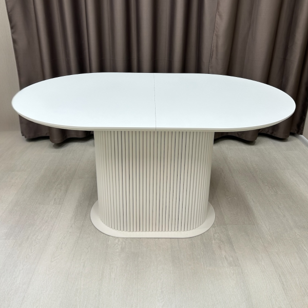 Oval dining folding table B-WOOD made of HPL with minibar