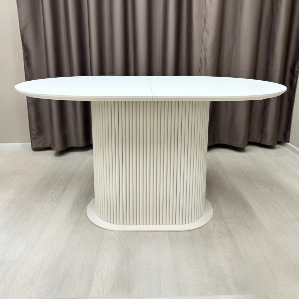 Oval dining folding table B-WOOD made of HPL with minibar