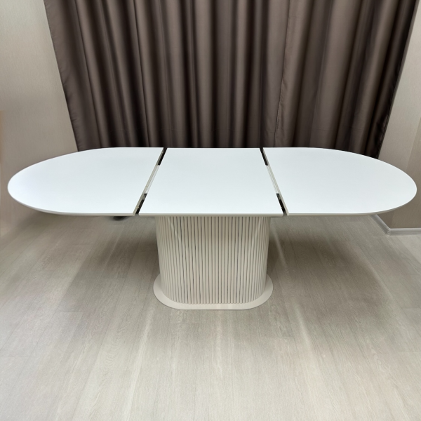 Oval dining folding table B-WOOD made of HPL with minibar