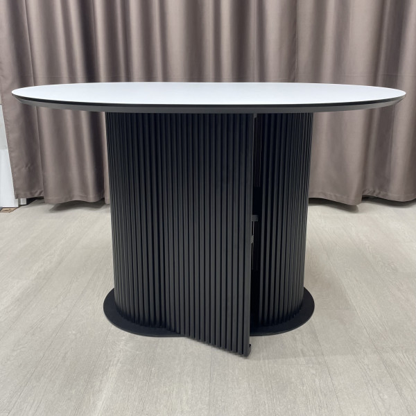 Oval dining table B-WOOD made of HPL with minibar