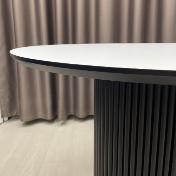 Oval dining table B-WOOD made of HPL with minibar