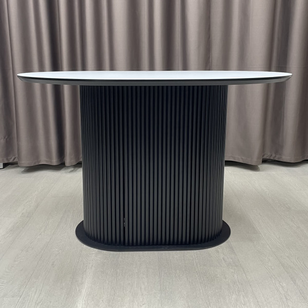 Oval dining table B-WOOD made of HPL with minibar