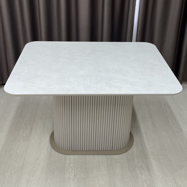 Rectangular non-folding dining table B-WOOD made of HPL with minibar