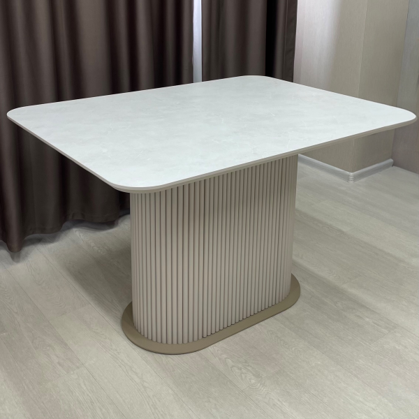 Rectangular non-folding dining table B-WOOD made of HPL with minibar